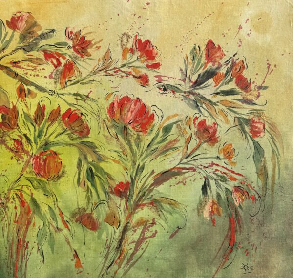 Fuego en flor 100 x 80